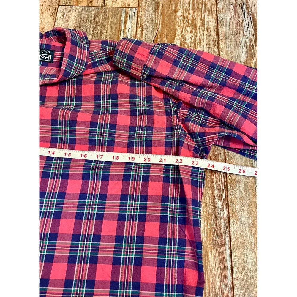 Polo Ralph Lauren Men XL Plaid Button Down Shirt Pink Purple Long Sleeve Pockets - Picture 6 of 11